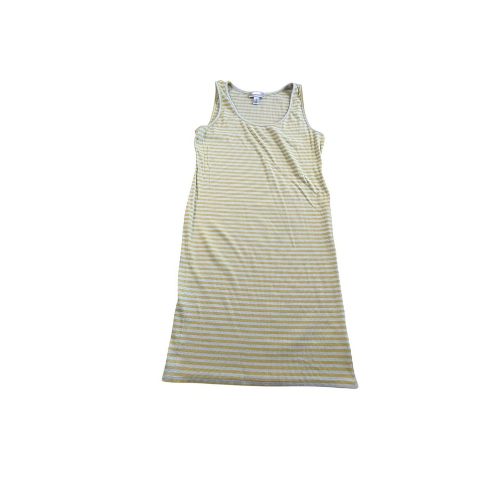 Motherhood Maternity Yellow Stripe Tank Dress Size L Stretch‎